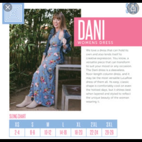 LuLaRoe Dress Dani in Bright Blue ~ PB8 - Picture 3 of 3